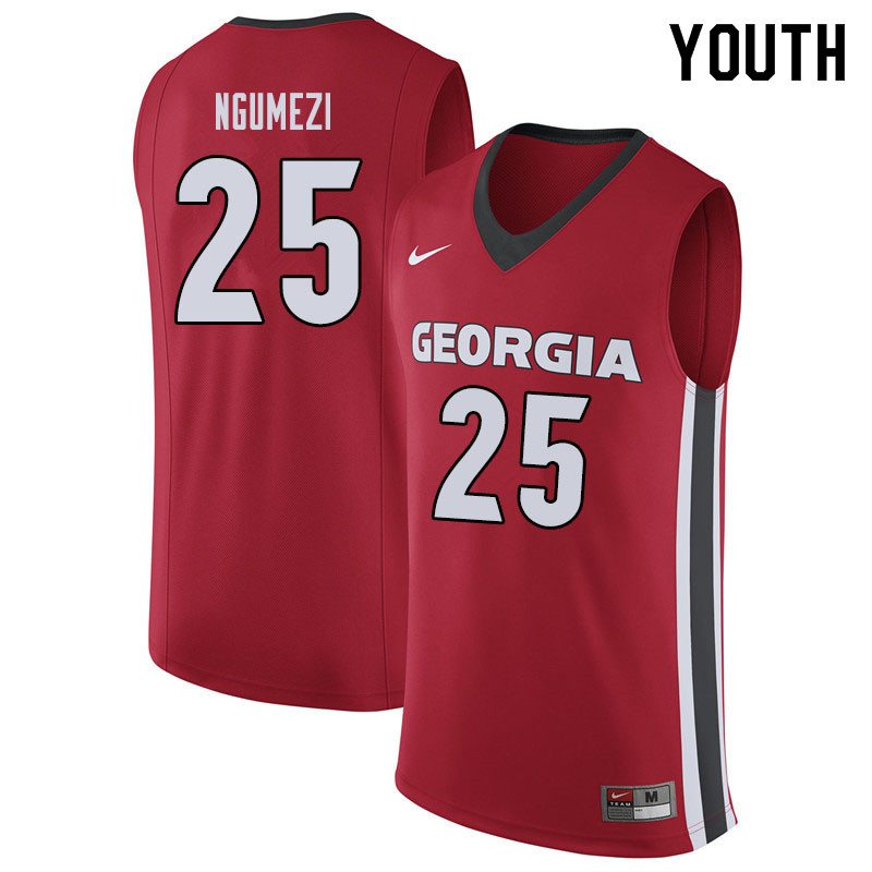 Youth #25 Amanze Ngumezi Georgina Bulldogs College Basketball Jerseys Sale-Red - Click Image to Close